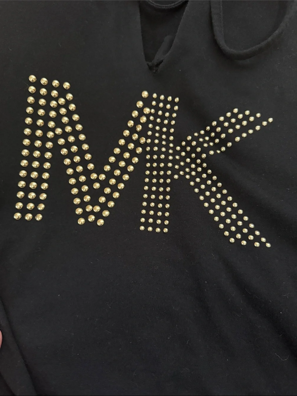 Michael Kors Black Hoodie with Gold Studded MK Logo